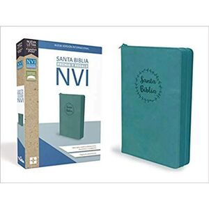 SANTA BIBLIA DE PREMIO Y REGALO NVI, AQUA CON CREMALLERA LEATHERSOFT