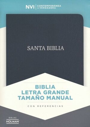 NVI BIBLIA LETRA GRANDE TAMAÑO MANUAL NEGRO, PIEL FABRICADA