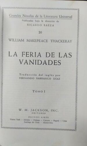 LA FERIA DE LAS VANIDADES TOMO I