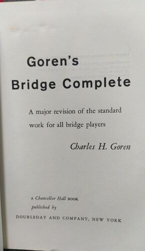 GOREN'S BRIDGE COMPLETE