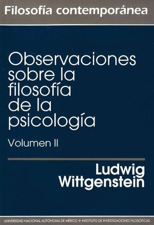 OBSERVACIONES SOBRE (VOL.II / 2ªED) LA FILOSOFIA DE LA PSICOLOGIA
